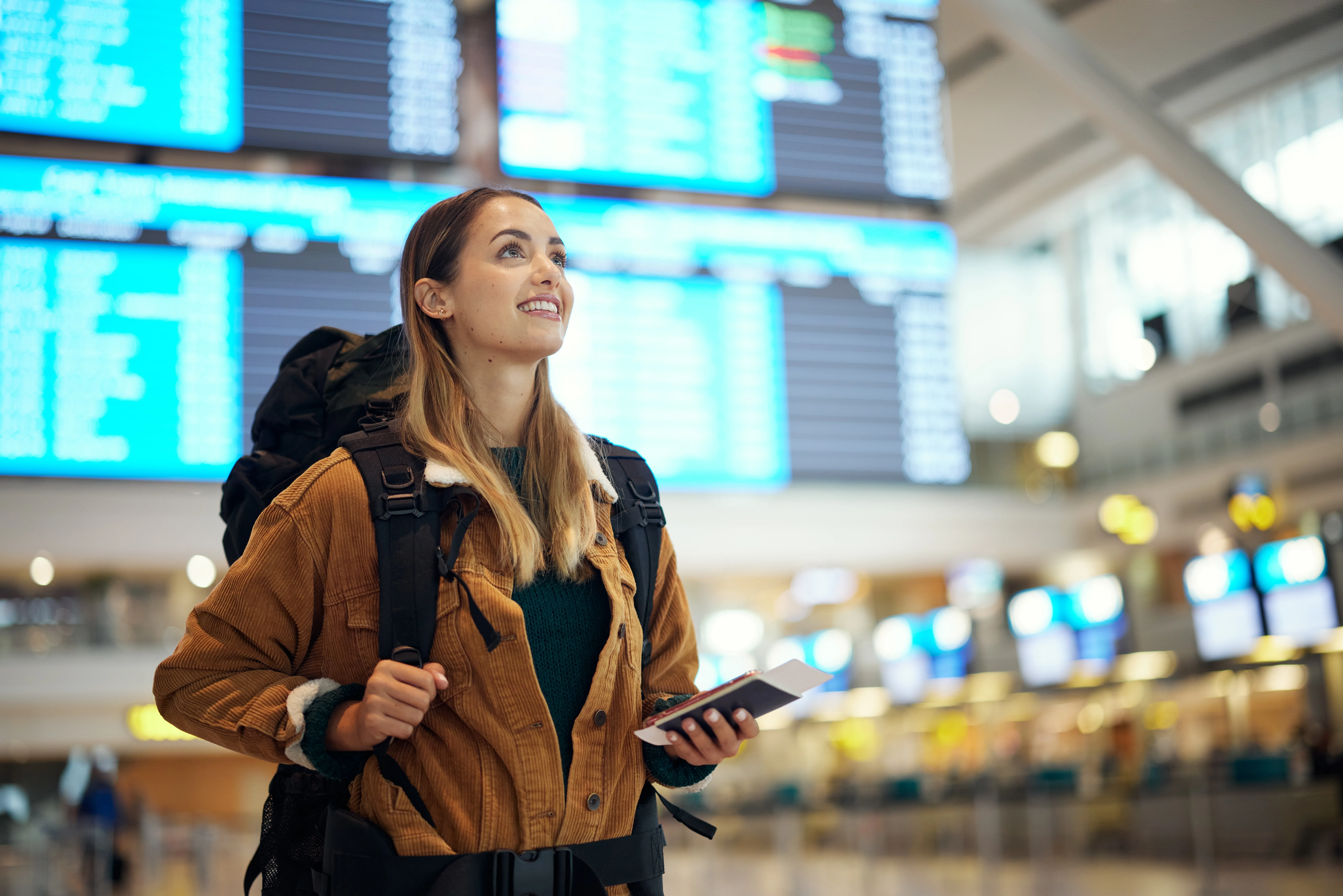 Travel,,Airport,And,Excited,Woman,With,Passport.,Travel,Ticket,And Transport_2